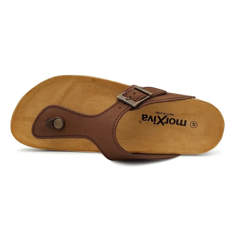 Sandalias Bio Hombre Piel 18014 Marrón, de Morxiva Casual Shoes
