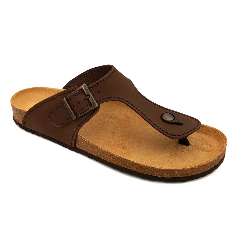 Sandalias Bio Hombre Piel 18014 Marrón, de Morxiva Casual Shoes