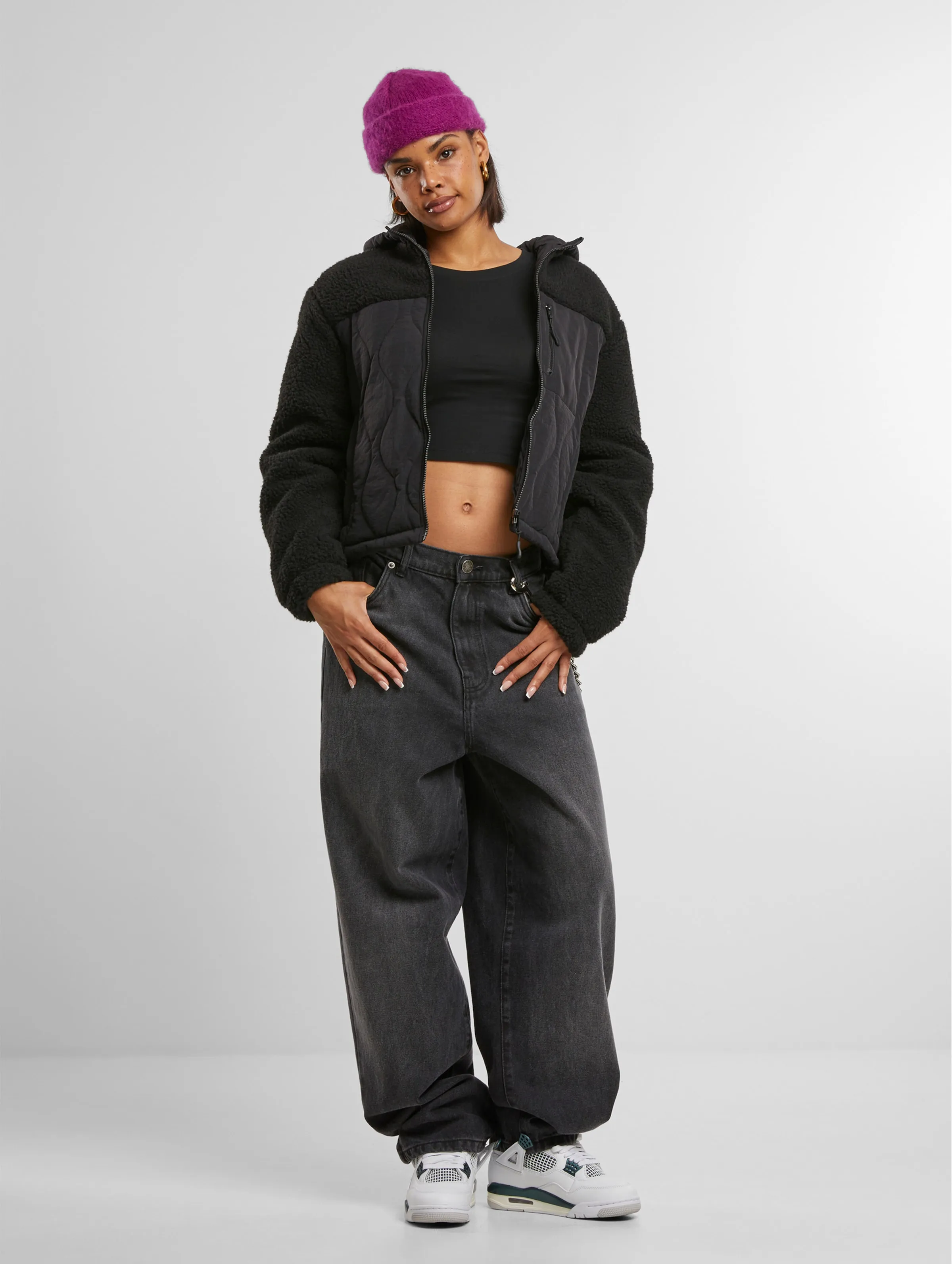 Urban Classics Ladies Sherpa Crinkle Nylon Mix